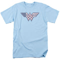 DC Comics Wonder Woman American Flag Mens T Shirt Light Blue Officially Licensed