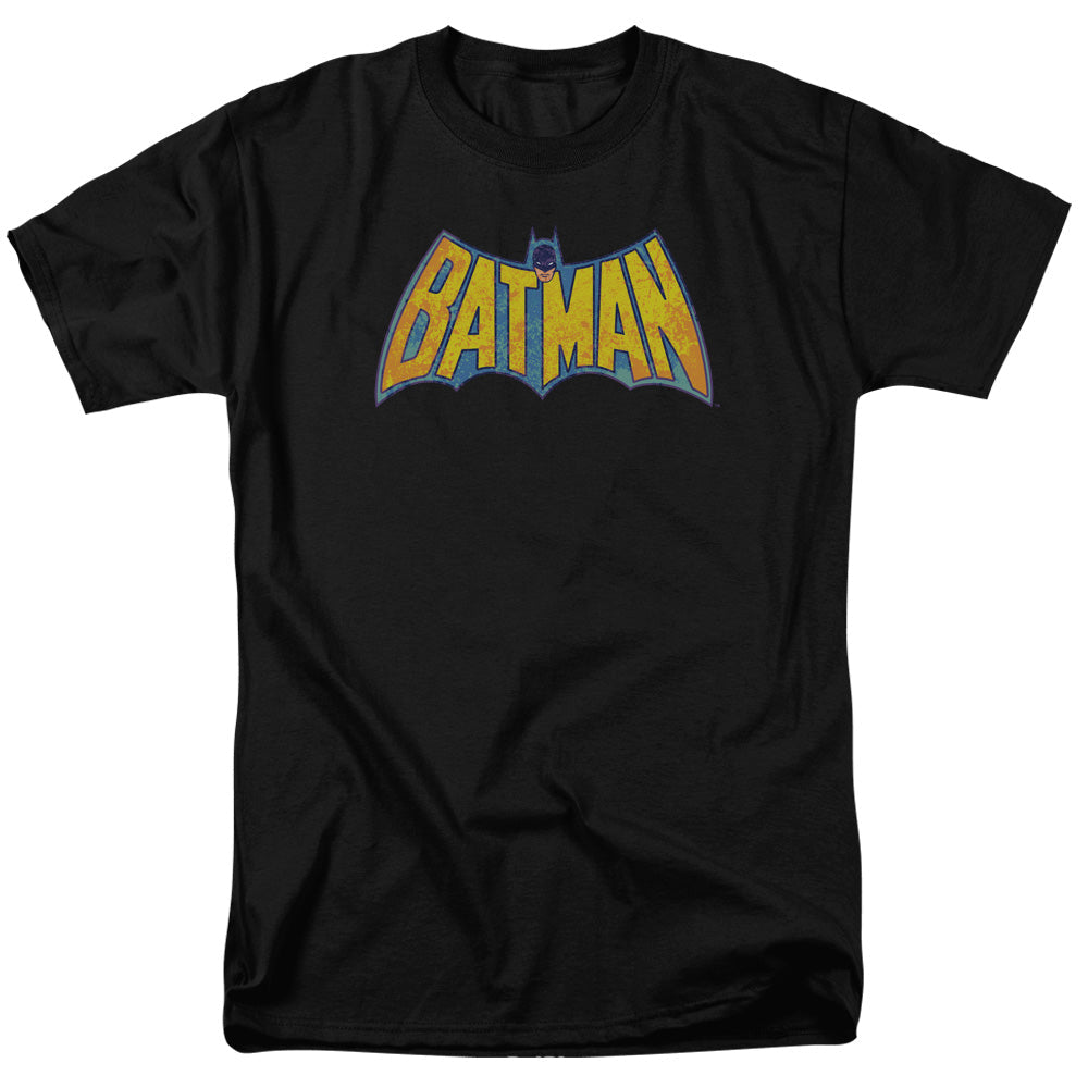 DC Comics Batman Neon Distress Logo Mens T Shirt Black Officially Licensed