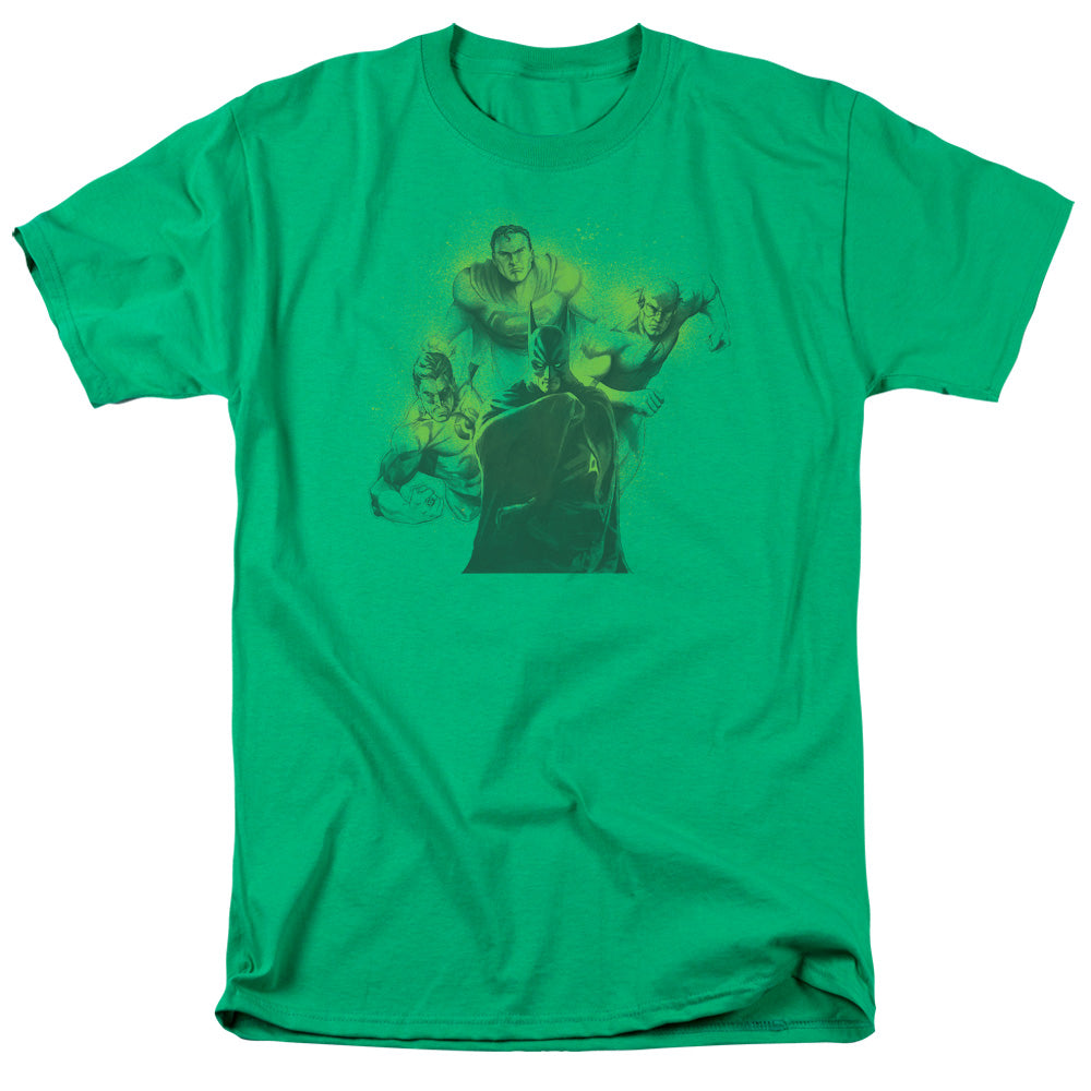 DC Comics Spray Sketch League Mens T Shirt Kelly Green Officially Licensed
