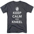 DC Comics Keep Calm and Kneel Mens T Shirt Charcoal Officially Licensed