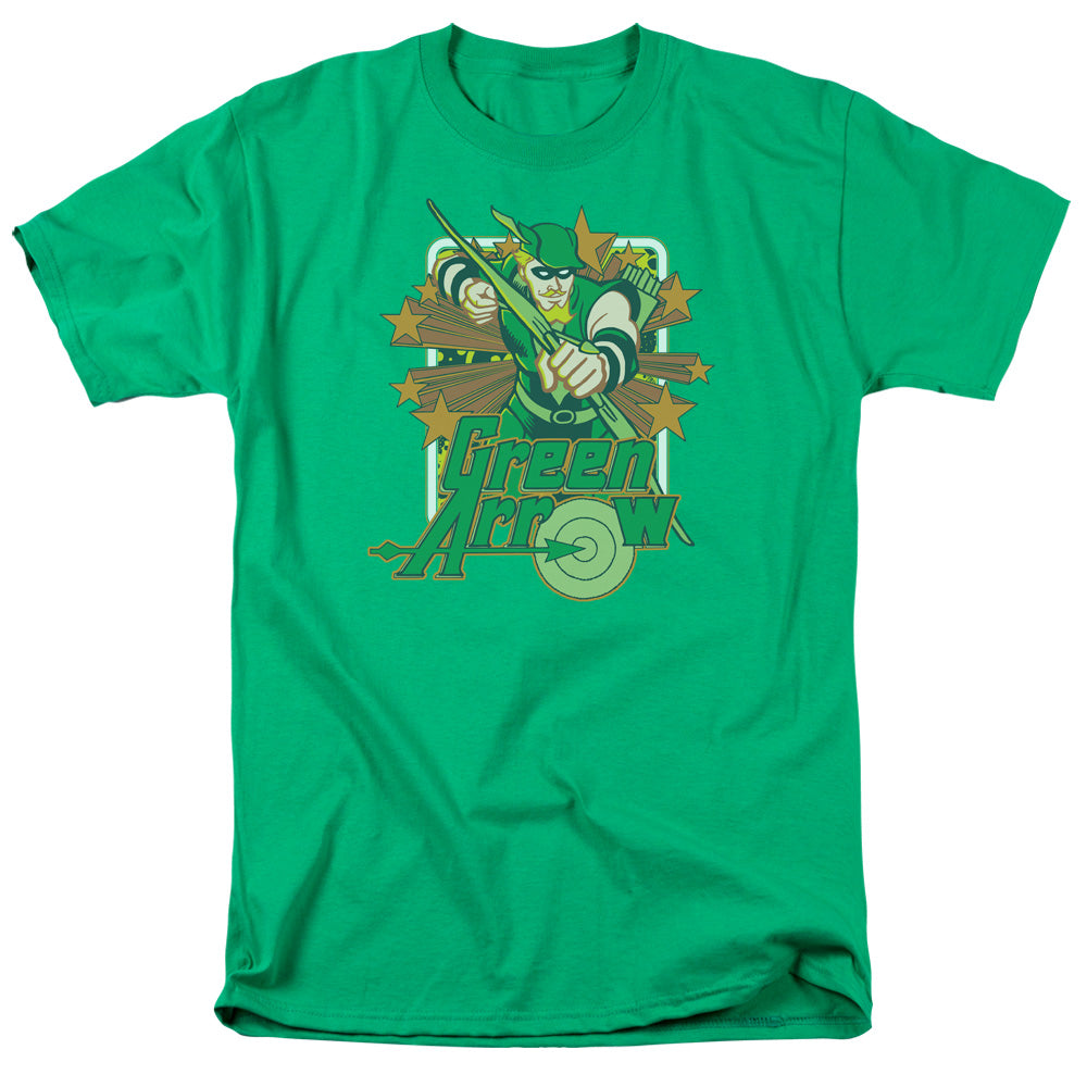 DC Comics Green Arrow Stars Mens T Shirt Kelly Green Officially Licensed