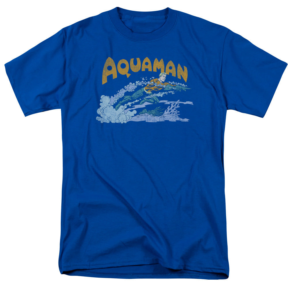 DC Comics Aqua Swim Mens T Shirt Royal Blue Officially Licensed