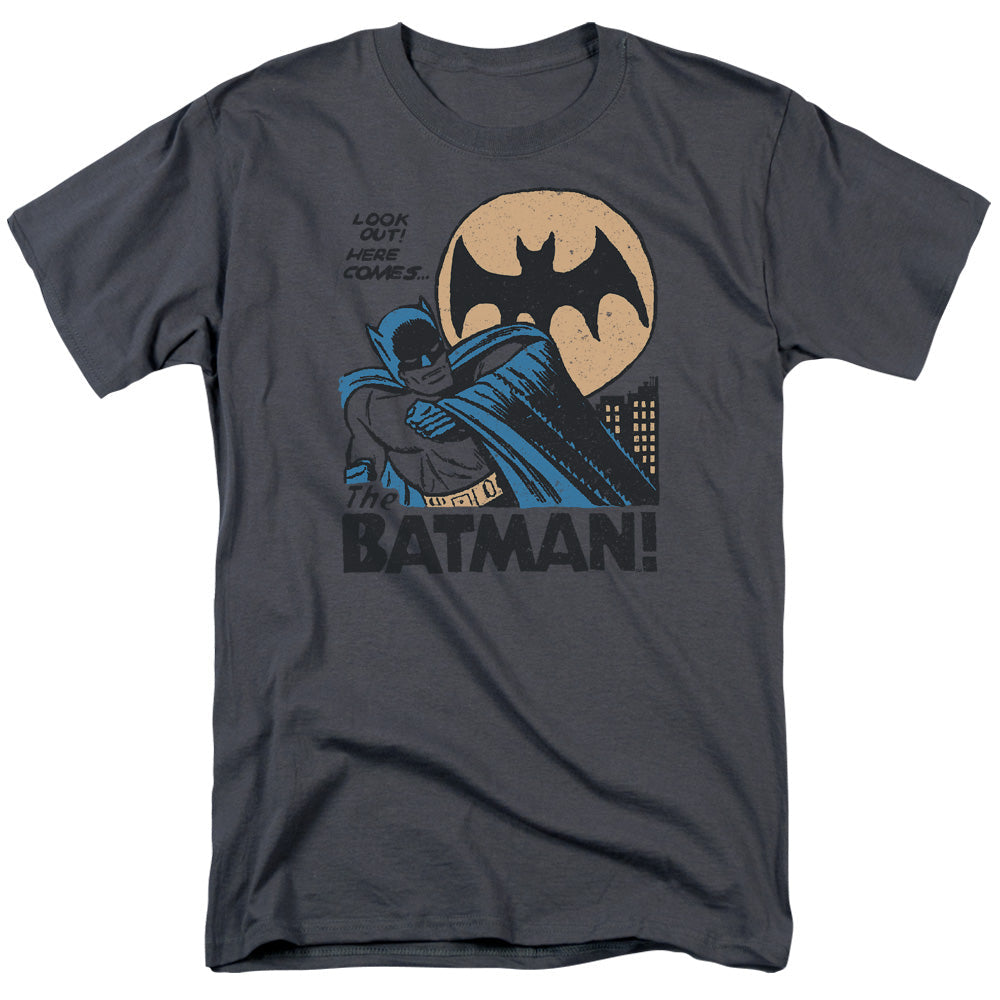 DC Comics Look Out Mens T Shirt Charcoal Officially Licensed