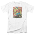 DC Comics Flash Tattered Poster Mens T Shirt White Officially Licensed