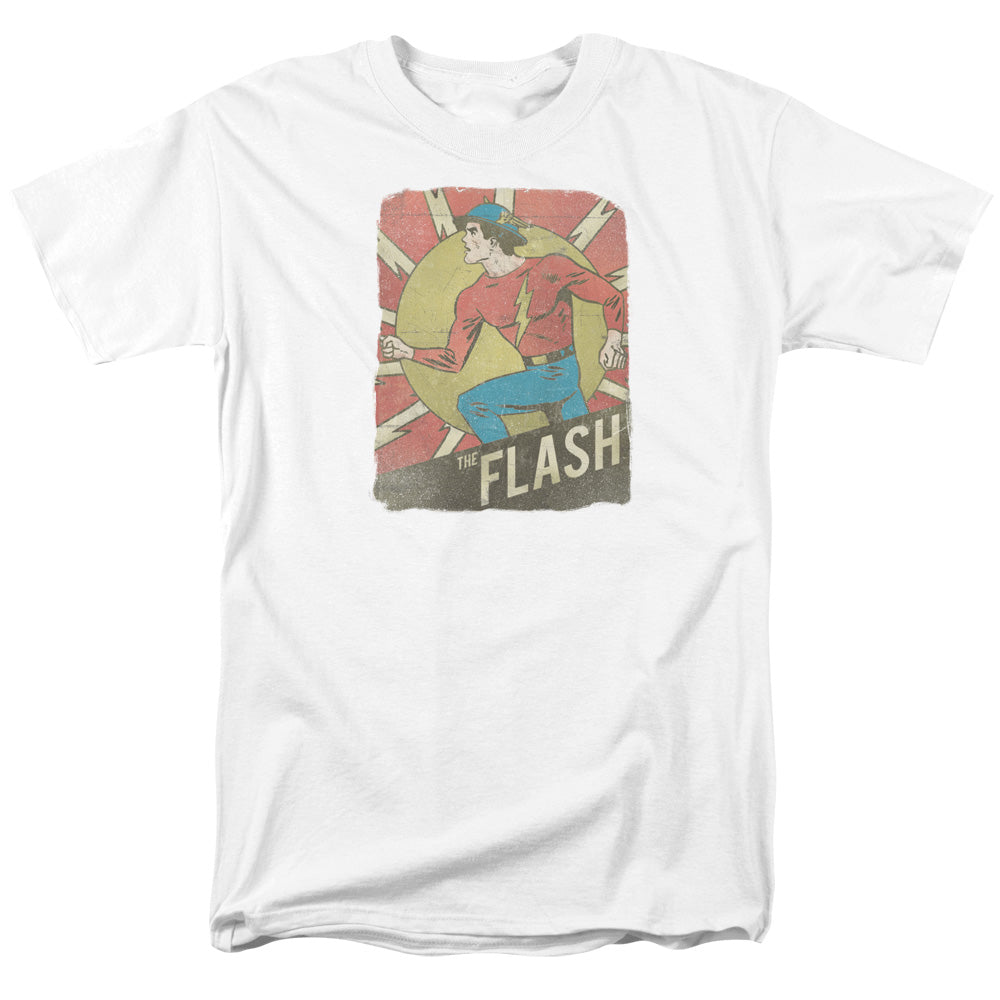DC Comics Flash Tattered Poster Mens T Shirt White Officially Licensed