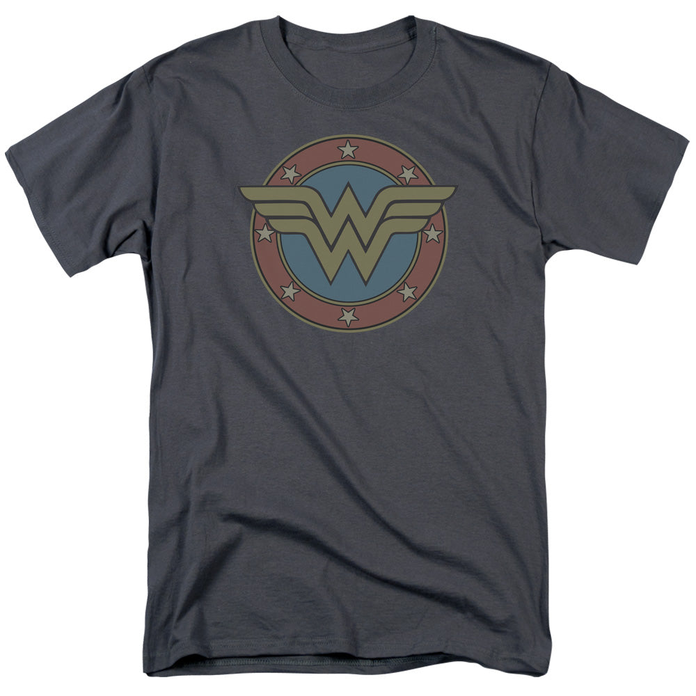 DC Comics Wonder Woman Vintage Emblem Mens T Shirt Charcoal Officially Licensed