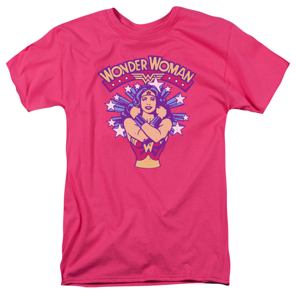 DC Comics Star Crossed Mens T Shirt Hot Pink Officially Licensed