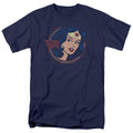 DC Comics Wonder Woman 75 Starburst Portrait Mens T Shirt Navy Blue Officially Licensed