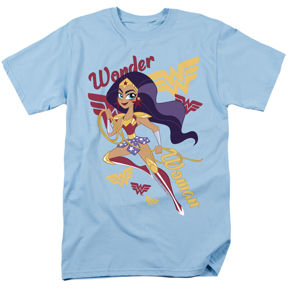 Dc Superhero Girls Wonder Woman Mens T Shirt Light Blue Officially Licensed