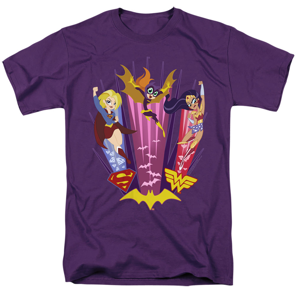 Dc Superhero Girls Super Trio Mens T Shirt Purple Officially Licensed
