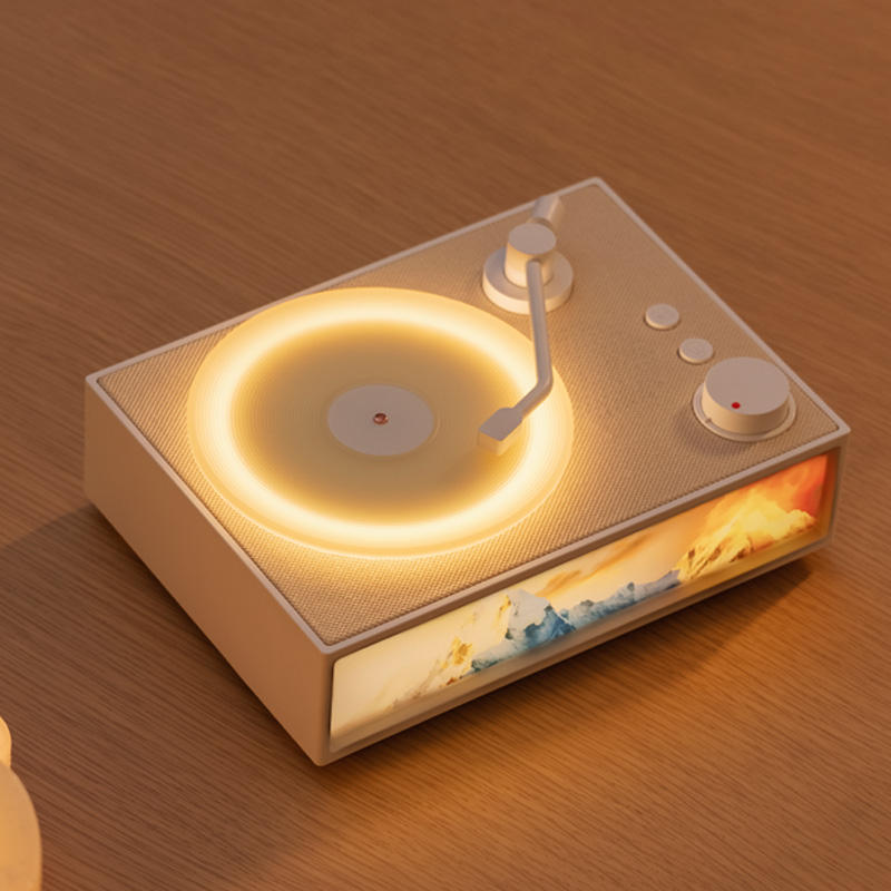 Wireless Bluetooth Speaker Aroma Diffuser Ambient Light Mini Speaker Retro Vinyl Record Player Home High-Quality Sound Gift X19