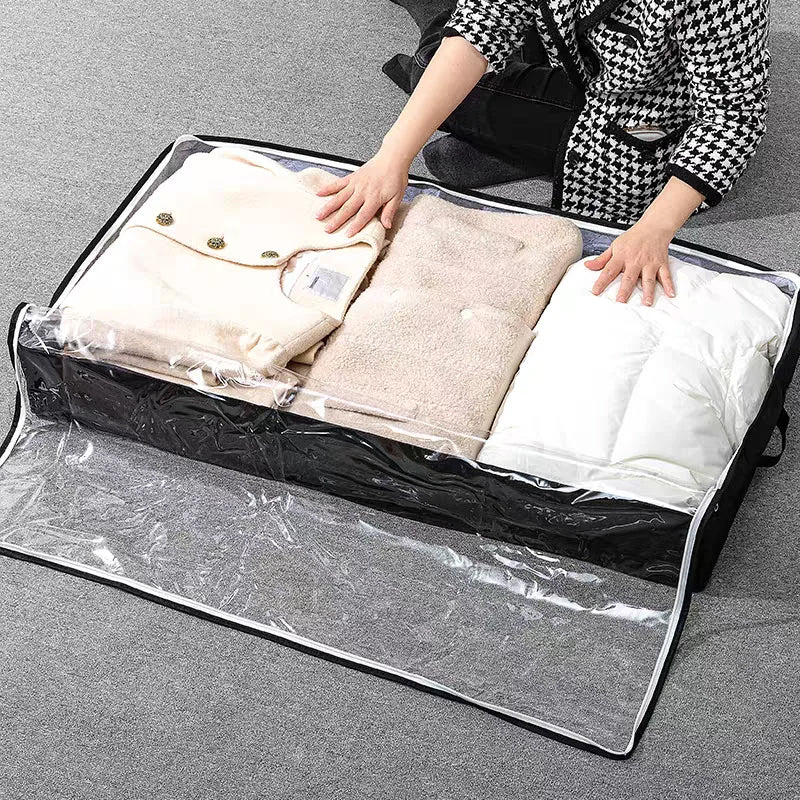 Under-Bed Storage Bag, 75L/40L - Portable Foldable Comforter & Clothing Organizer, Large Capacity Dustproof Box
