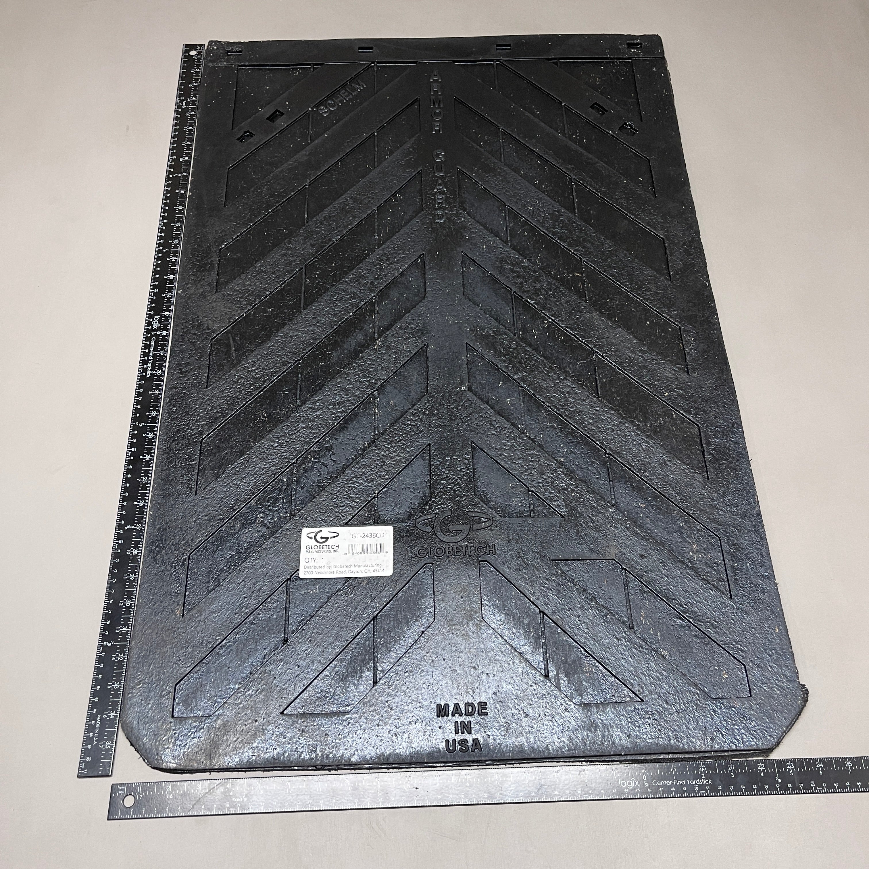 GLOBETECH 2-PACK! Rubber Mud Flaps 1/2" Thick x 24" W x 36" L Black 2436CD (New)