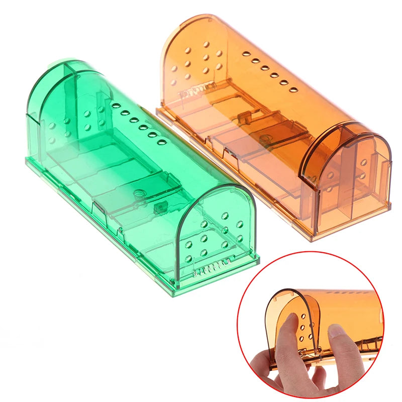 Smart Self-locking Mousetrap Safe Firm Transparent Household Mouse Catcher Control Cage Reusable Mice Rodent Catcher Rat Traps