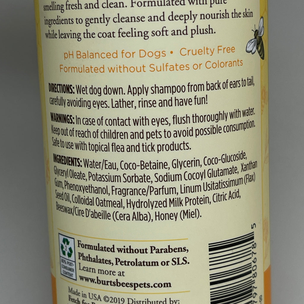 BURT'S BEE'S For Dogs Shampoo & Conditioner Milk & Honey 12 oz FFP10128