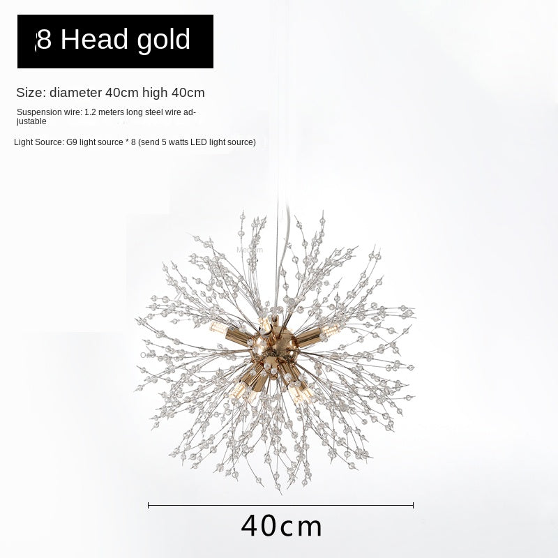 Nordic Creative Dandelion Chandelier Bedroom Bar Counter Luxury Living Room Lighting Fixture