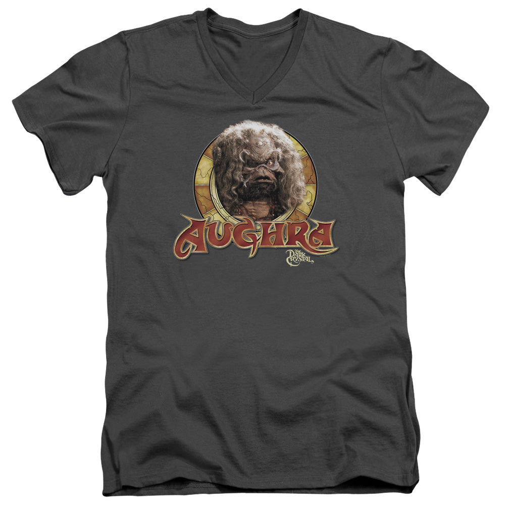 The Dark Crystal Aughra Circle Mens Slim Fit V-Neck T Shirt Charcoal Officially Licensed