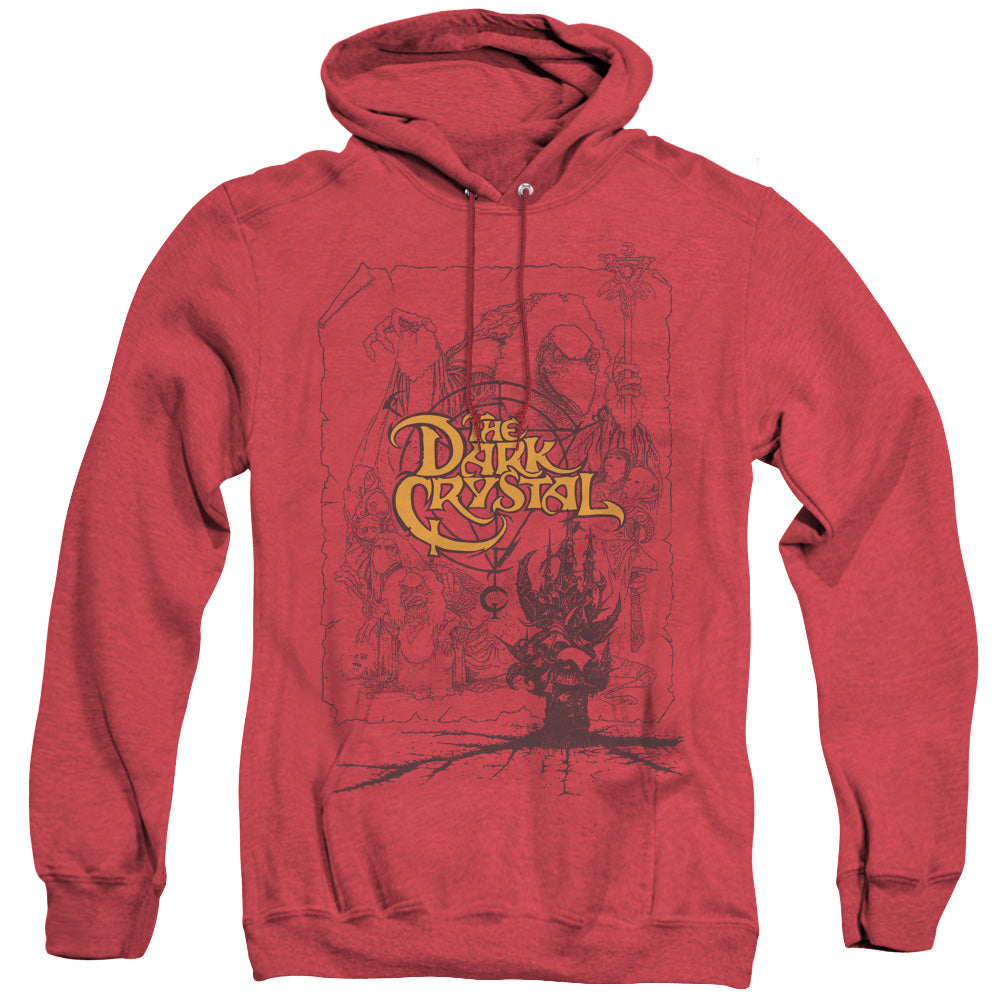 The Dark Crystal Poster Lines Heather Mens Hoodie Red Officially Licensed