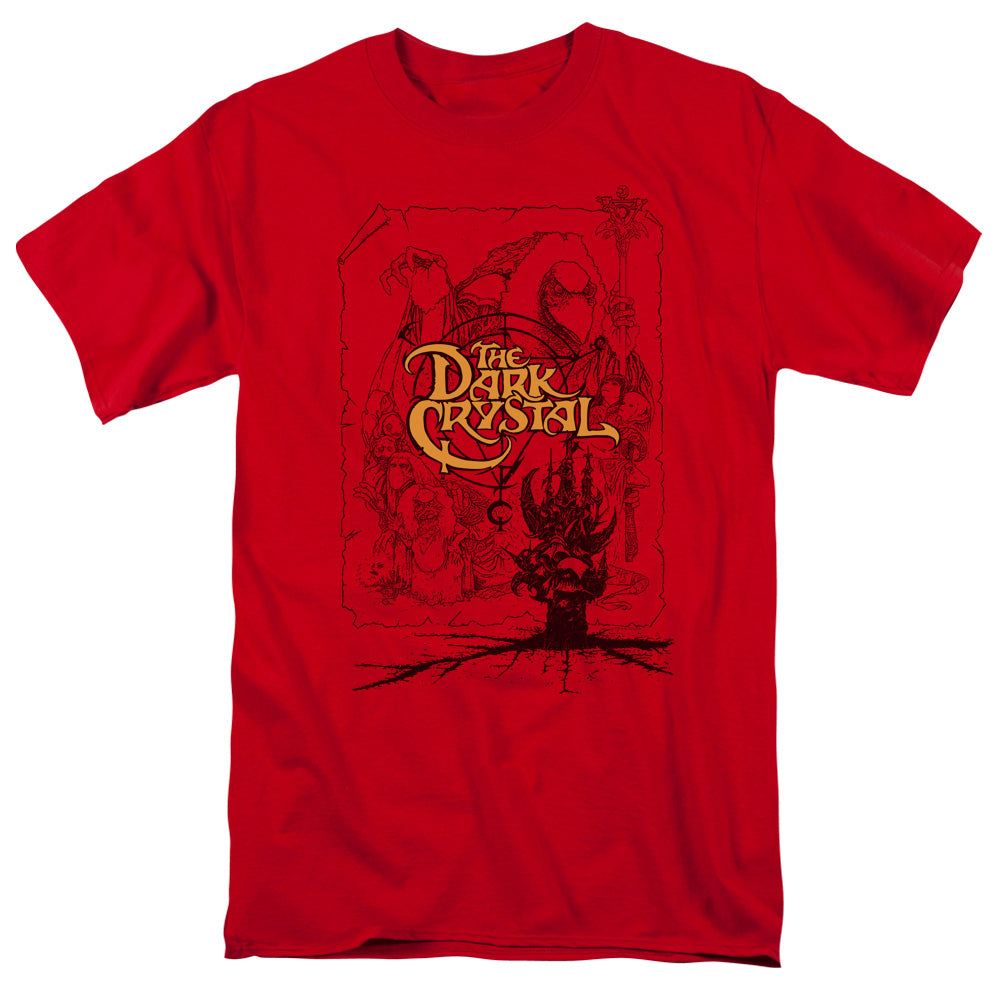 The Dark Crystal Poster Lines Mens T Shirt Red Officially Licensed