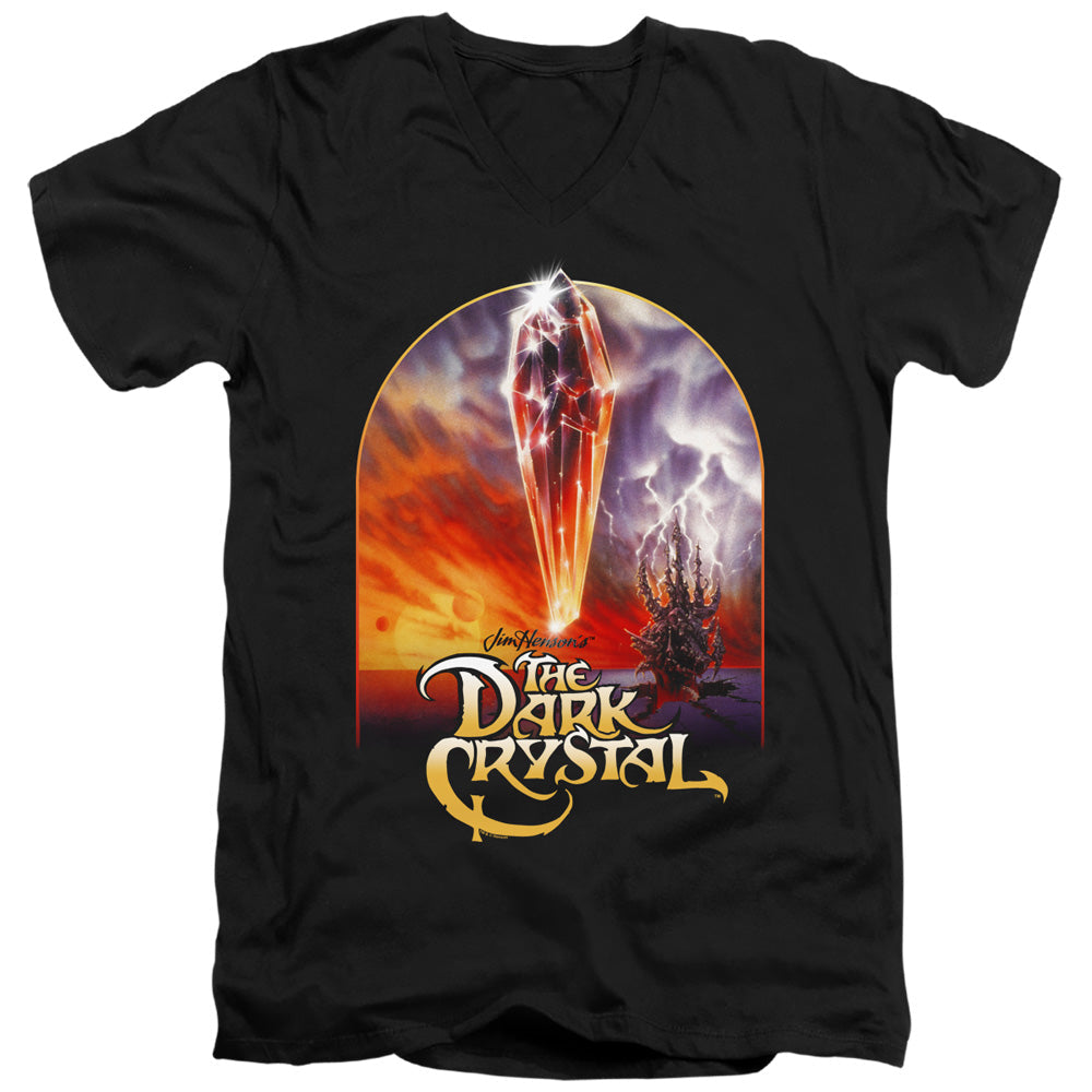 The Dark Crystal Crystal Poster Mens Slim Fit V-Neck T Shirt Black Officially Licensed