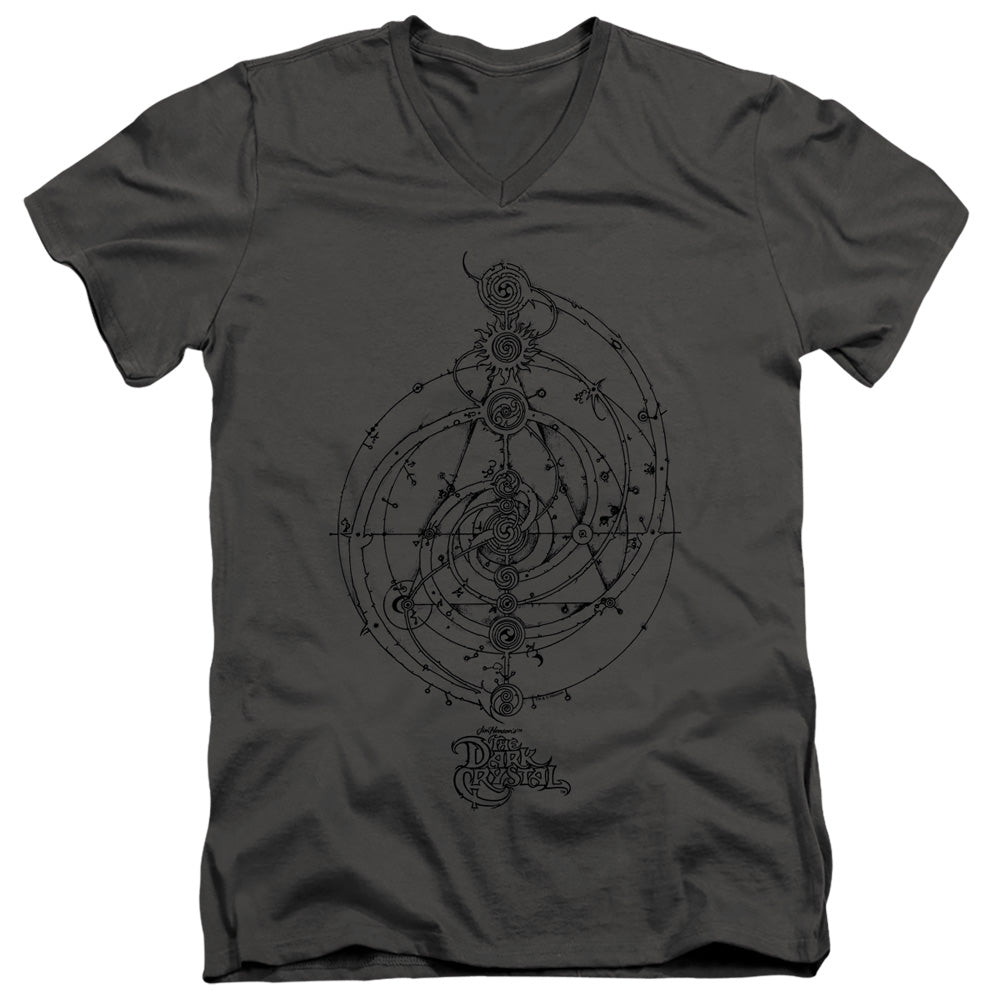 The Dark Crystal Dream Spiral Mens Slim Fit V-Neck T Shirt Charcoal Officially Licensed