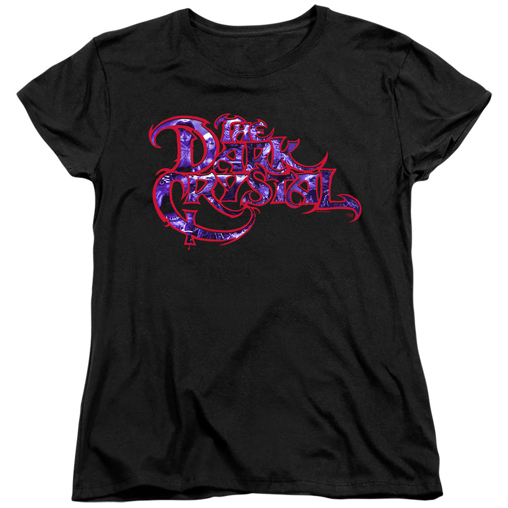 The Dark Crystal Collage Logo Womens T Shirt Black Officially Licensed