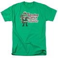 Santa Claus Is Comin To Town Santa Logo Mens T Shirt Kelly Green Officially Licensed