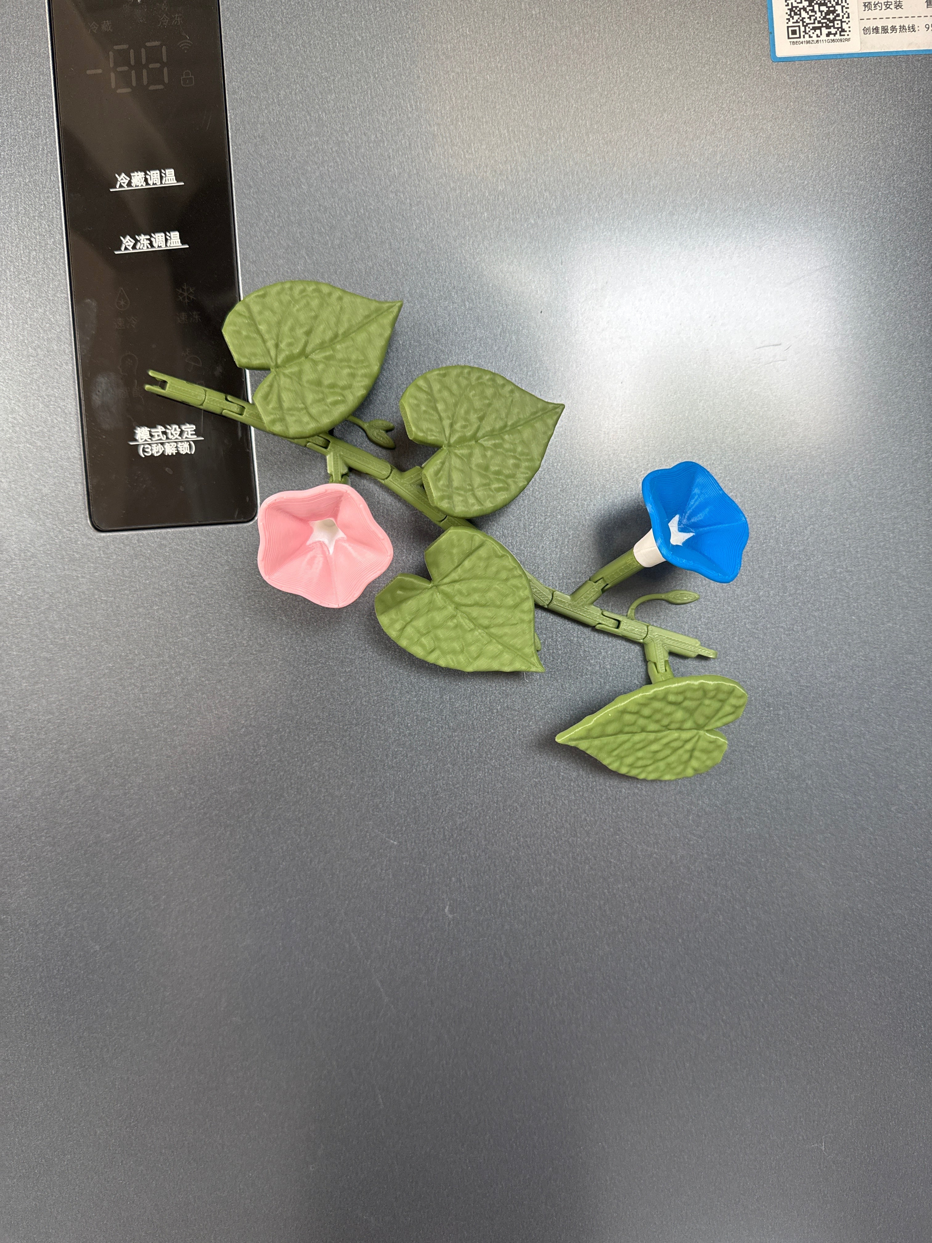 Morning Glory Magnets 3D printed artificial morning glory refrigerator sticker decoration