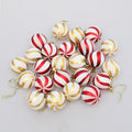 Christmas Ball Decoration Red and White Threaded Christmas Tree Hanging Decoration Hand drawn Christmas Ball Plastic
