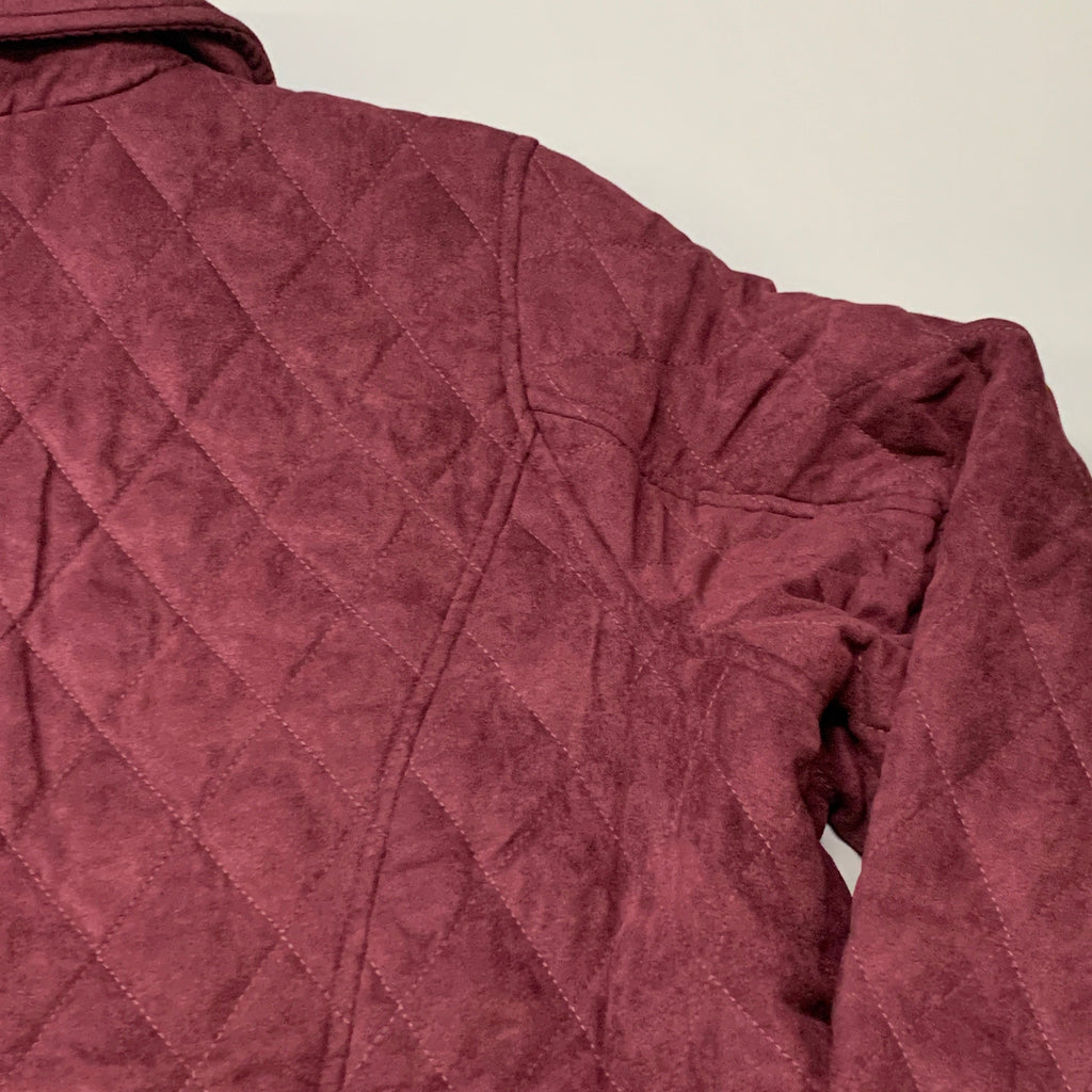 BRIDGE HAMPTON ISSAC MIZRAHI LIVE! Faux Suede Coat Full Snap Up Spiced Wine Sz 3X