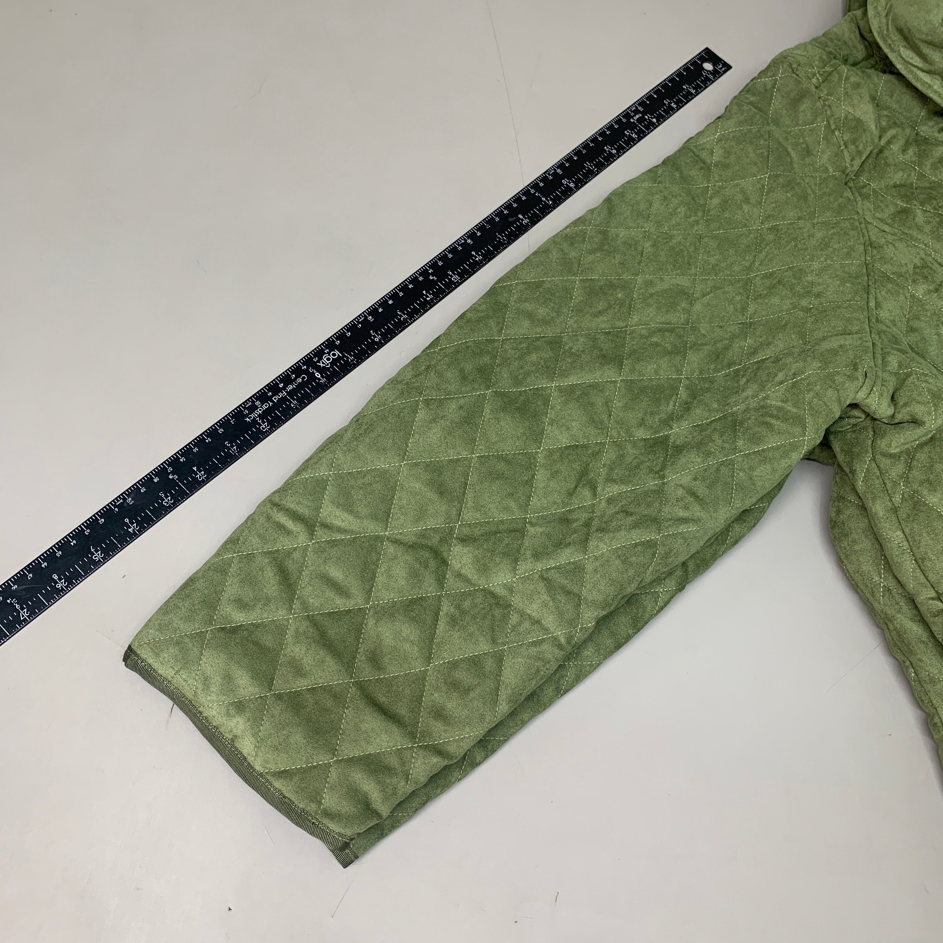 BRIDGE HAMPTON ISSAC MIZRAHI LIVE! Faux Suede Coat Full Snap Up Basil Size 4X