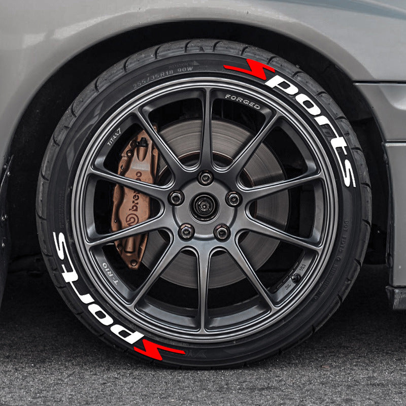 SPORTS series car tire letter sticker DIY sticker personalized modification sticker 3D three-dimensional all-in-ode tire sticker