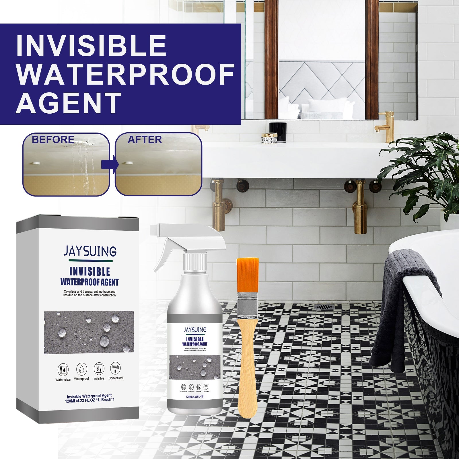 Waterproof Glue Bathroom Pipe Smash Free Brick Roof Exterior Wall Multifunctional Seal Leak Proof Spray