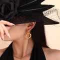 Geometric ring buckle ear ring retro asymmetric design titanium steel ear jewelry