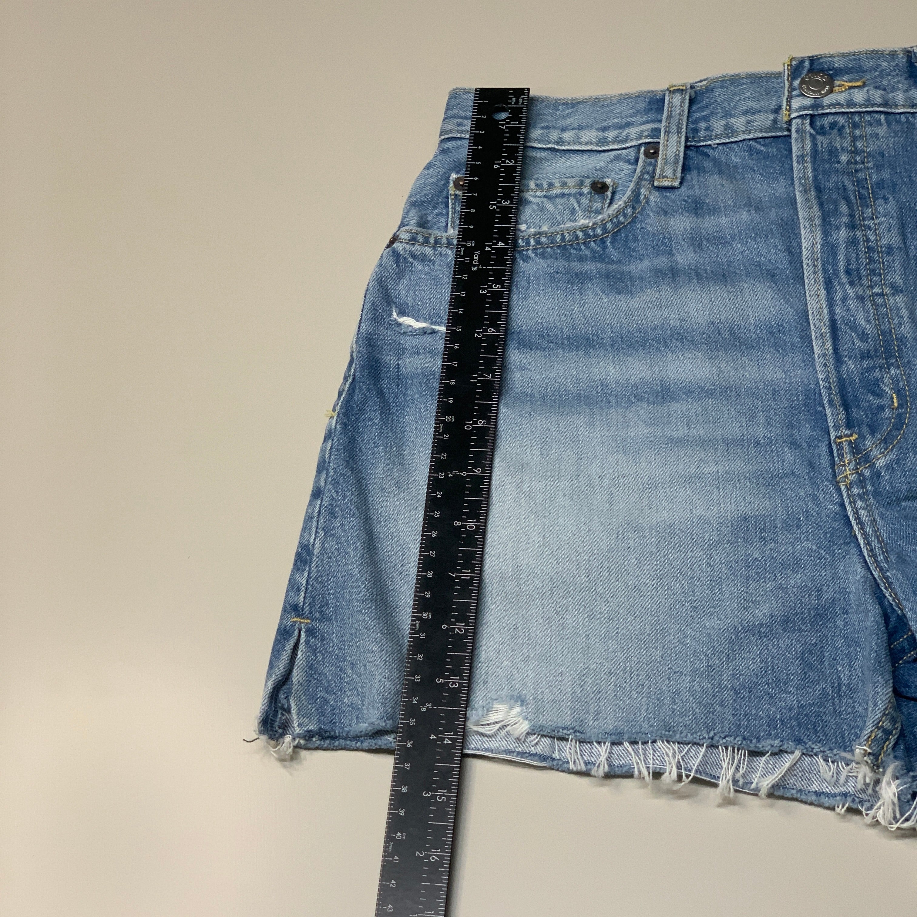 ETICA Fern High Rise Shorts Certified Organic Rip Current Size 28 EW178335