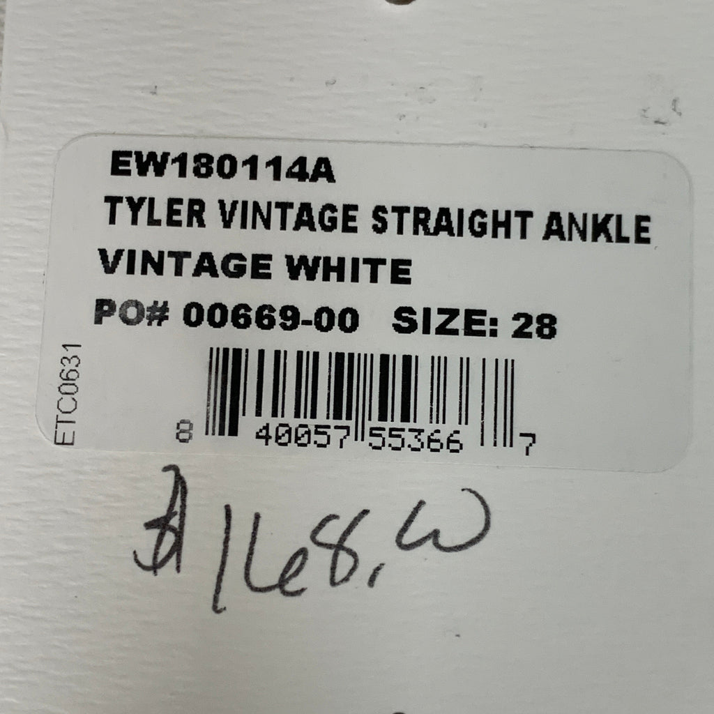 ETICA Tyler High Waist Straight Leg Ankle jeans Vintage White Size 28 EW180114A