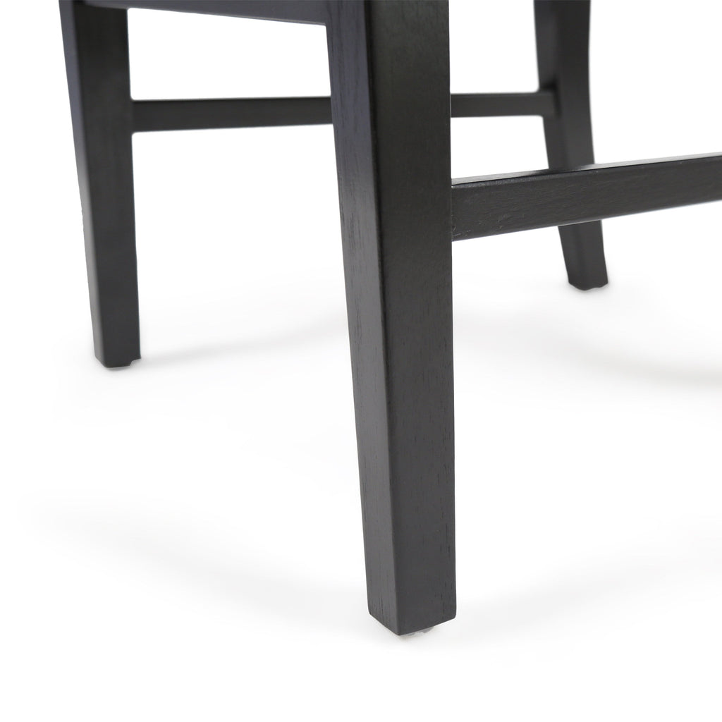Roshan Farmhouse Acacia Wood Dining Chairs, Black (Set of 2)