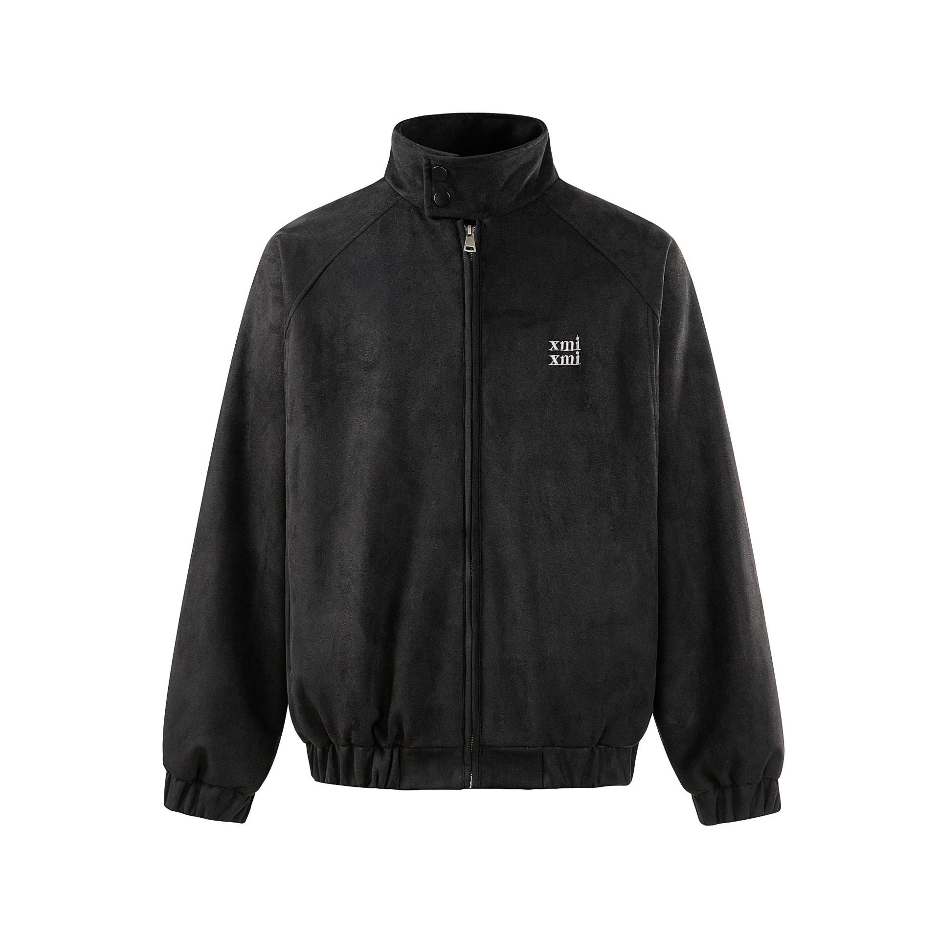Simple Embroidery  Velvet  Stand Collar Loose Fit  Jacket Outerwear