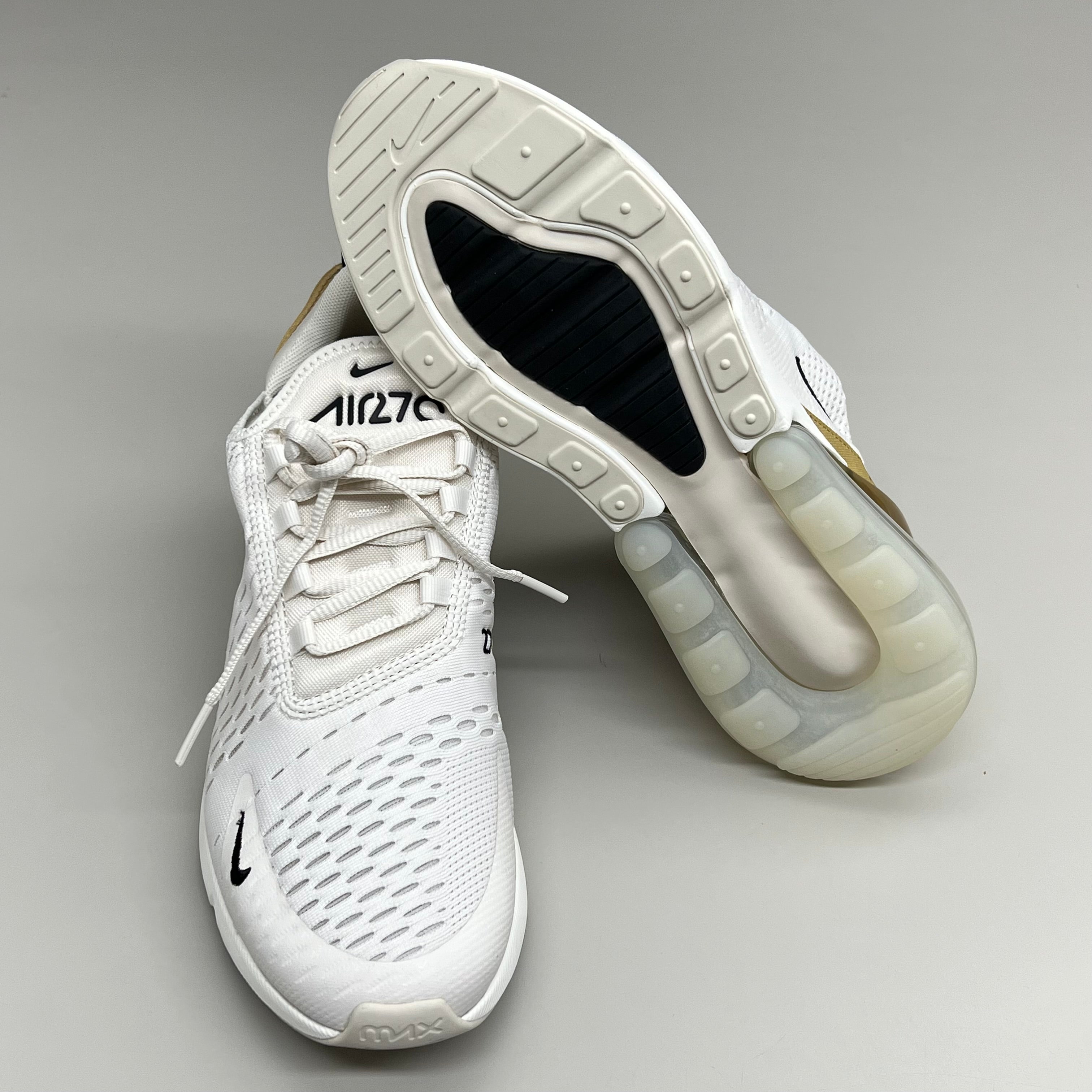 NIKE W Air Max 270 Mesh Sneakers Women's Sz 8 White Gold DZ77736 001 New Other