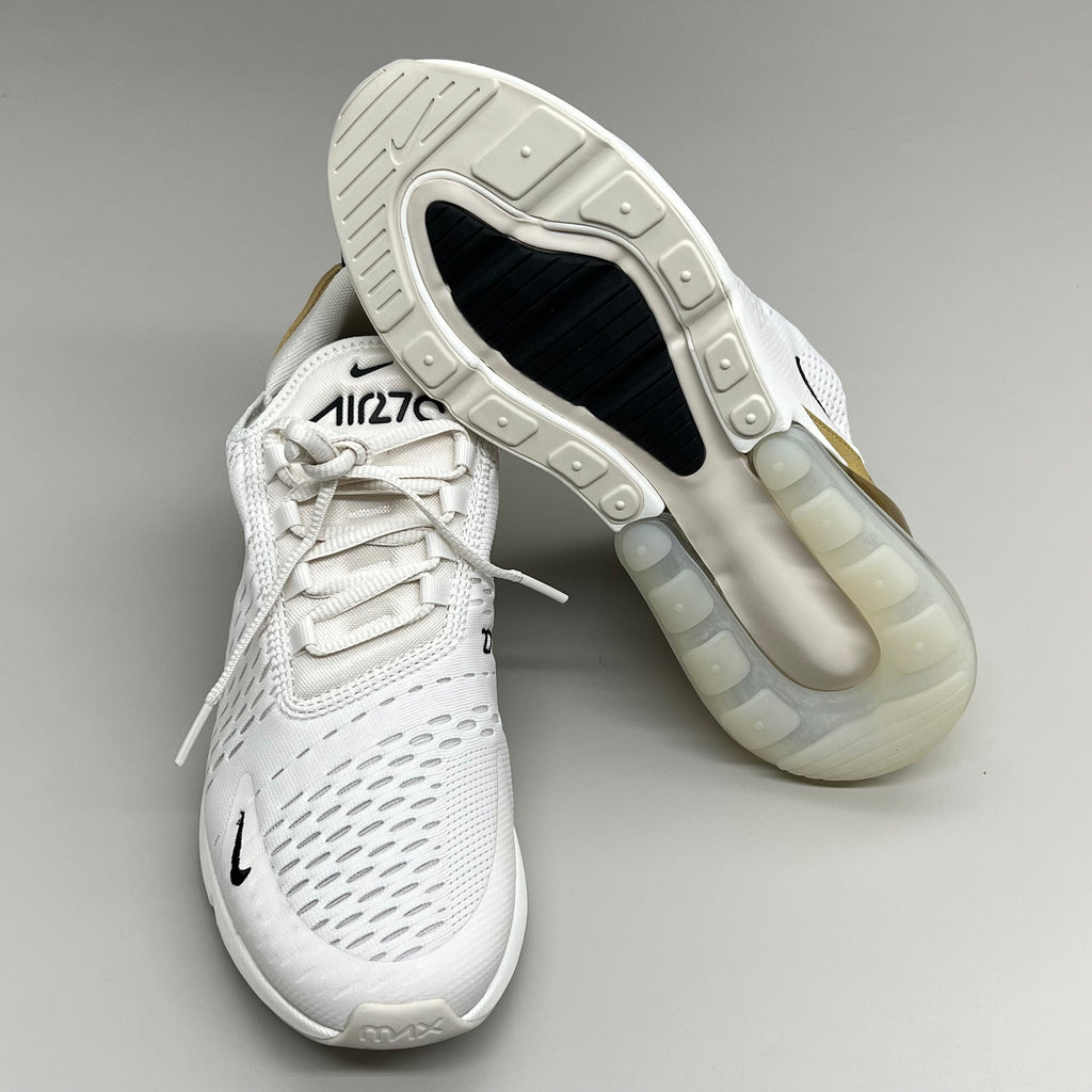 NIKE W Air Max 270 Foam Insole Mesh Sneakers Women's Sz 8 White Gold DZ77736 001
