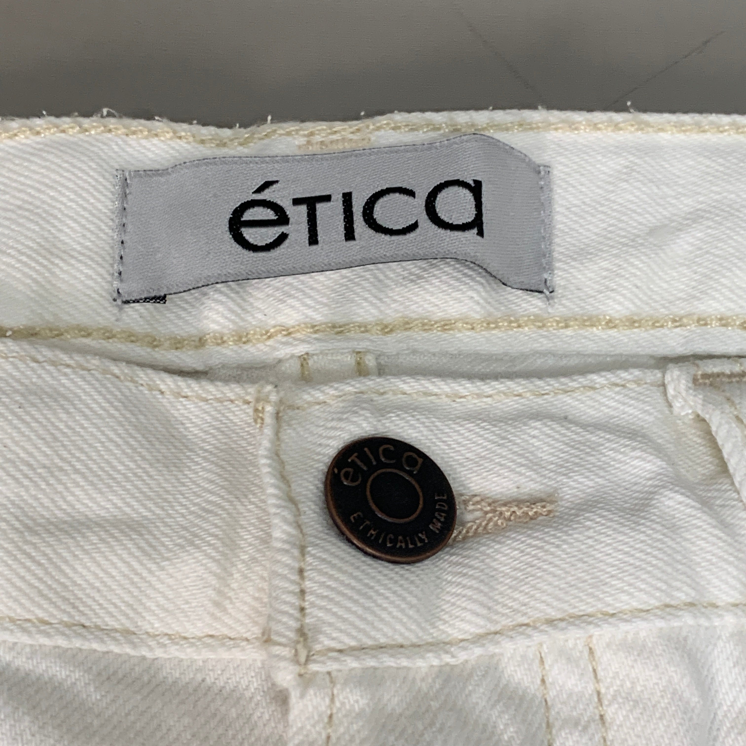 ETICA Tyler High Waist Straight Leg Ankle jeans Vintage White Size 27 EW180114A