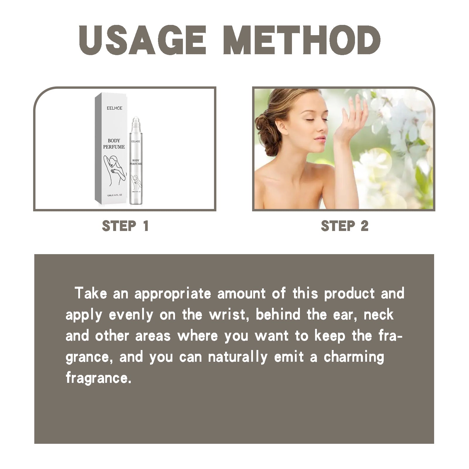 EELHOE Body Perfume Lightening Underarm Odors Natural Fresh Long-Lasting Light Fragrance Keep Fragrance Dating Perfume