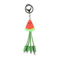 Summer cartoon charging cable refreshing fruit watermelon smiling face keychain data cable creative mobile fast charging cable