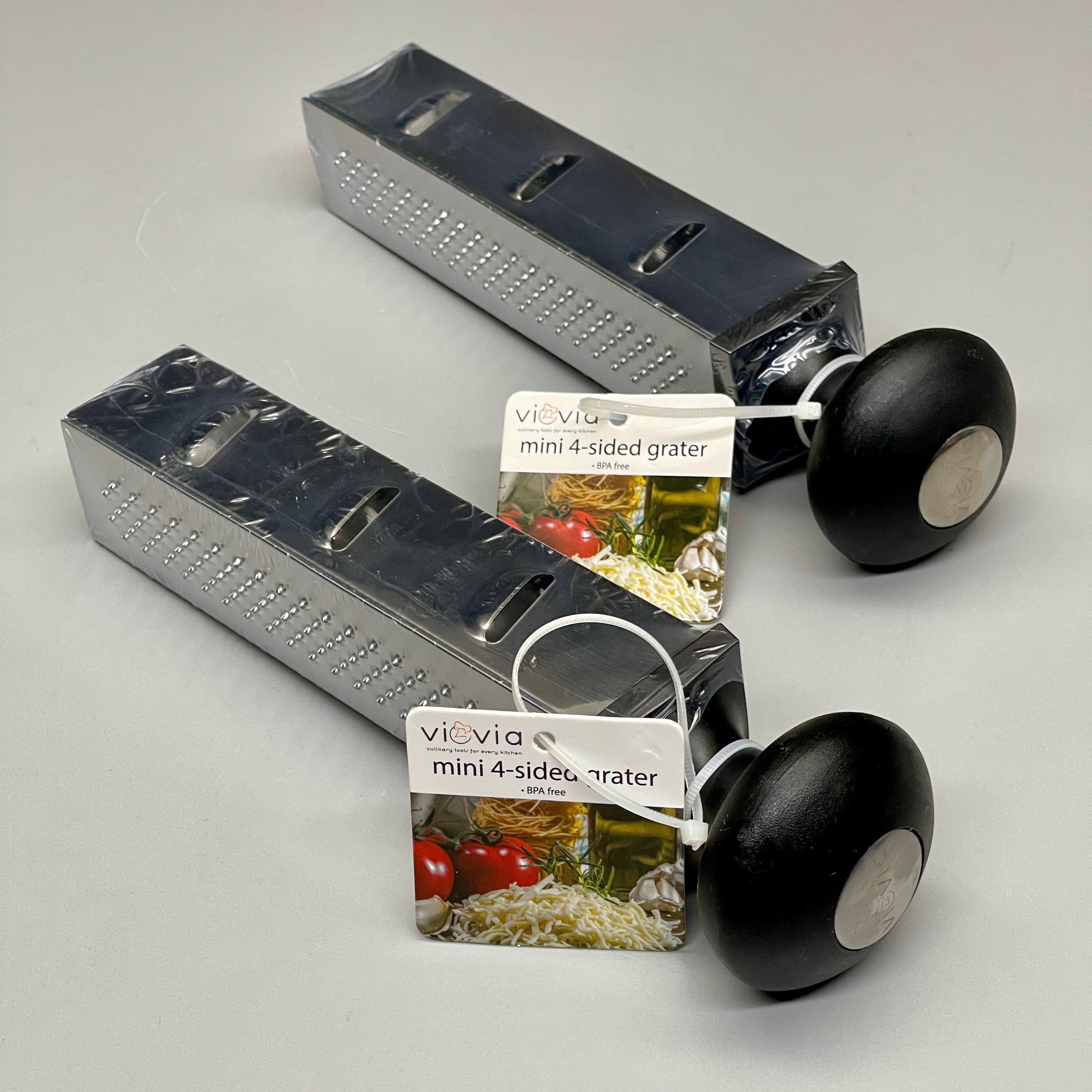VIOVIA 2-PACK! Mini 4 Sided Grater Stainless Steel VIO-0967 (New)