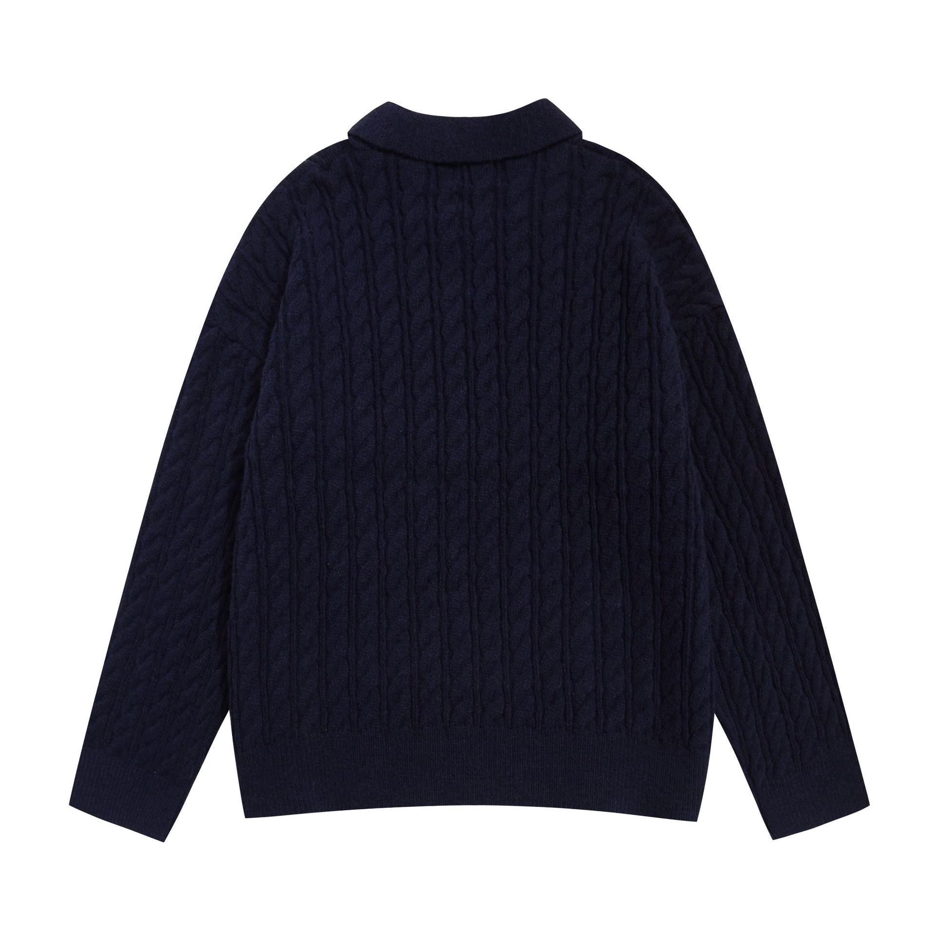 Letter embroidery V-neck casual sweater