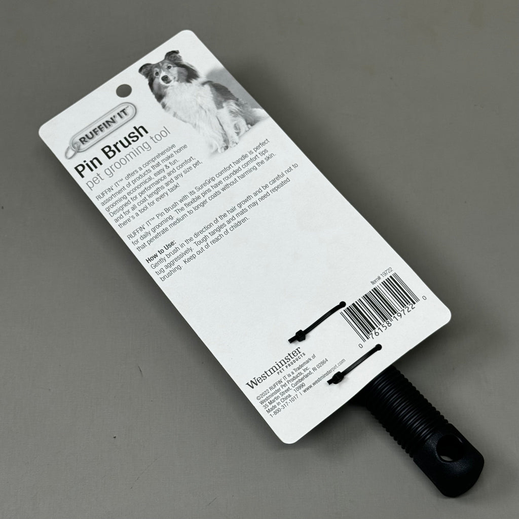 RUFFIN' IT (2 PACK!) Pin Brush Pet Grooming Brush Supergrip Comfort Handle 8 1/2" 19722