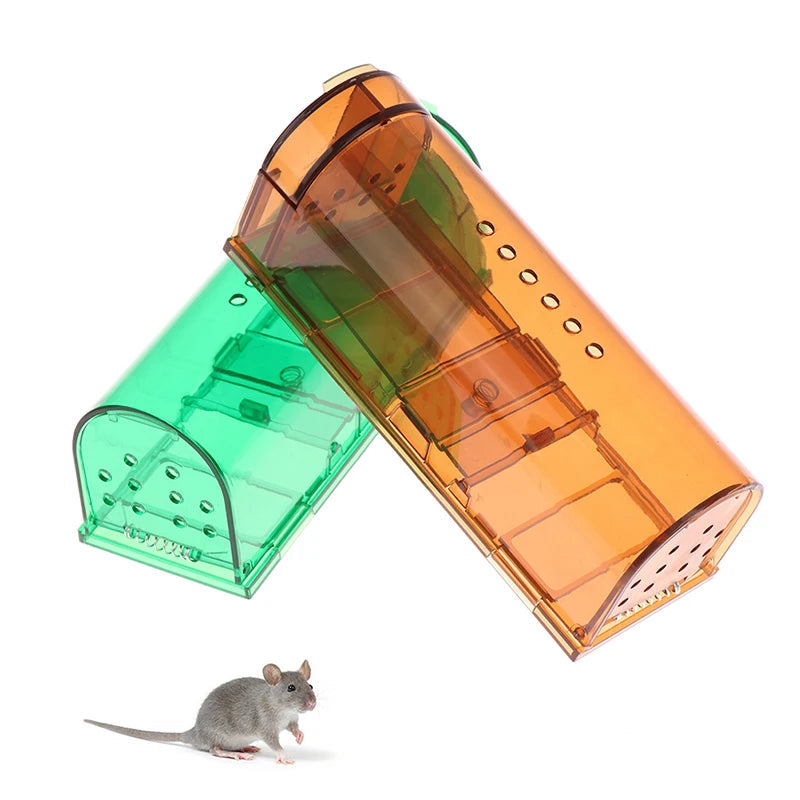 Smart Self-locking Mousetrap Safe Firm Transparent Household Mouse Catcher Control Cage Reusable Mice Rodent Catcher Rat Traps