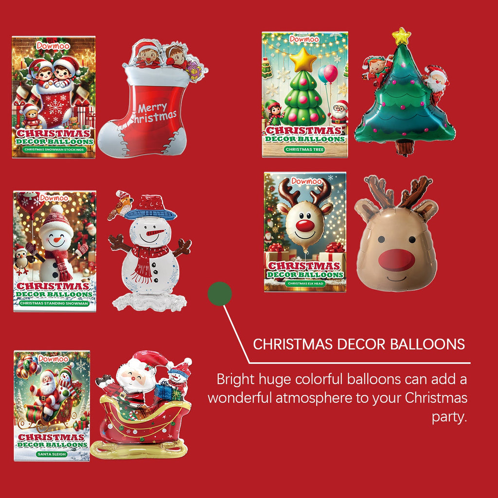 Christmas Balloons,Balloon Standing Santa Claus Reindeer Christmas Tree Event Atmosphere Arrangement