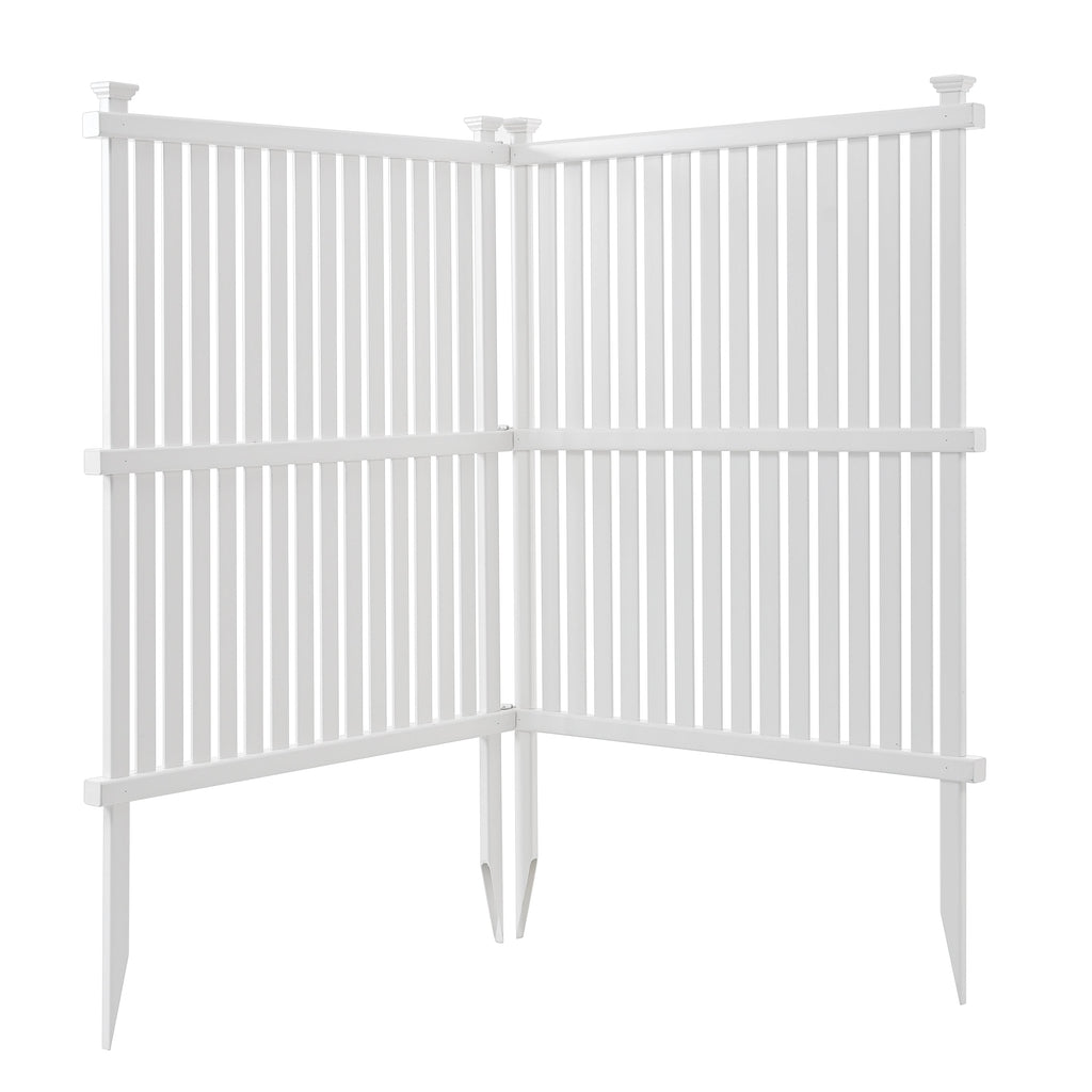 Privacy Screen Panels Kit Air Conditioner Trash Can Enclosure Vinyl white color