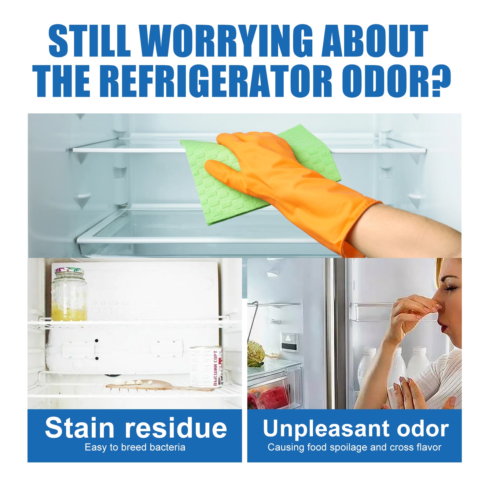 Refrigerator Cleaning Tablets, Deep Cleaning Household Freezer Crevices Descaling Odor Cleaning Effervescent Tablets